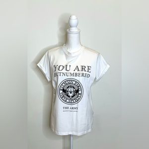 BALMAIN logo white tshirt Size 36